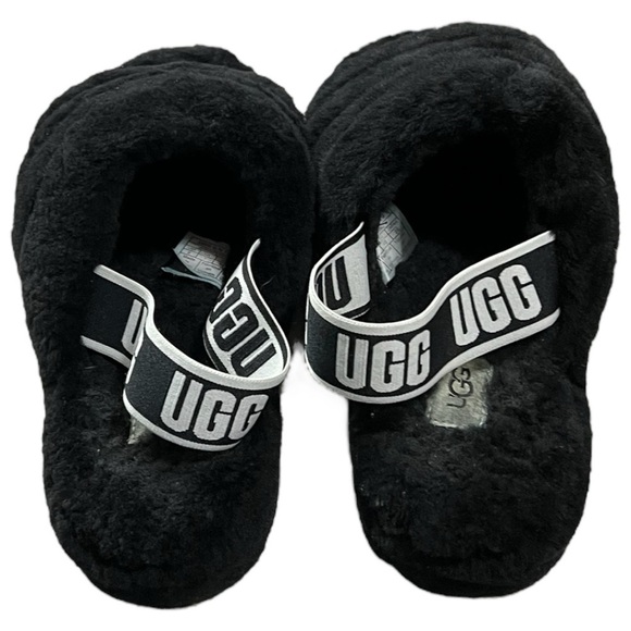 UGG Fluff Yeah Black & White Sandals/Slippers Size 9 - Picture 6 of 11